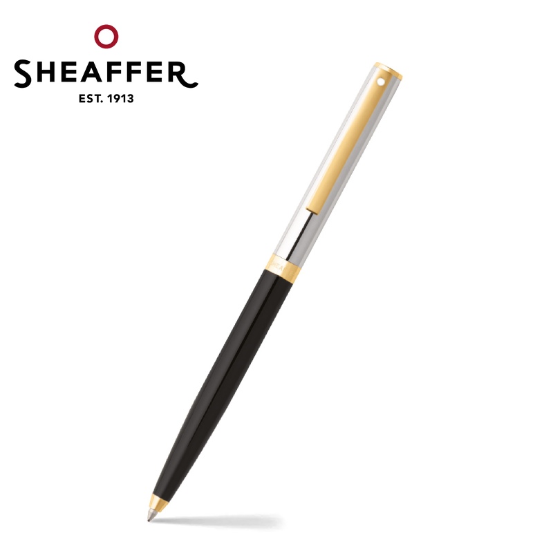 免費客製化刻字【Sheaffer】戰斧黑銀金夾原子筆 SFE2947551✿50B003